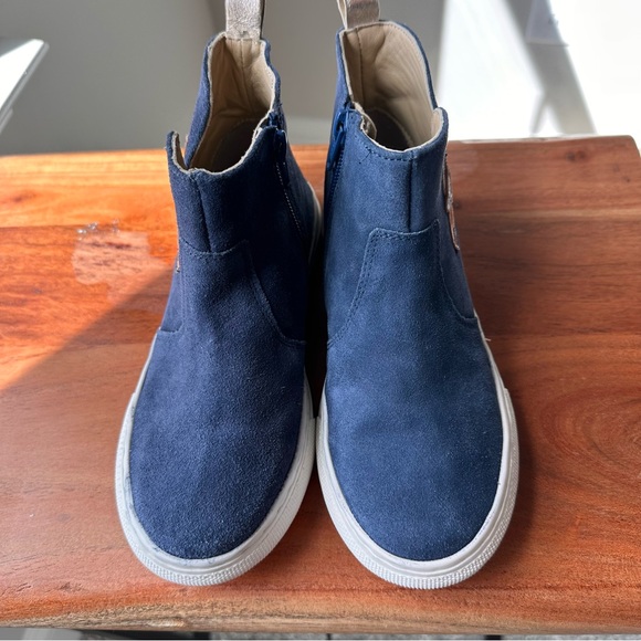 Mini Boden Blue Suede Rainbow Unicorn Boots EU 34 US 2.5 Metallic Appliqué GUC - Picture 9 of 10